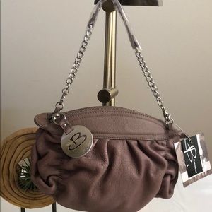 B Makowsky Dual Strapped Leather Shoulder Bag NWT